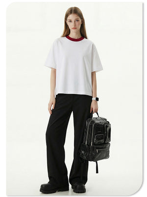 Color-blocked Cropped T-shirt