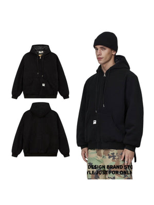 Embroidered Leopard Print Loose Cotton Keep Warm Hooded Jacket