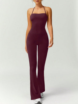 Neckband Backless Fitness Exercise Bodysuits