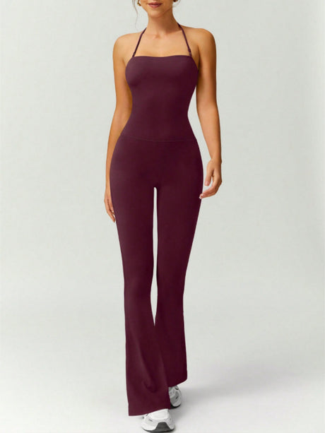 Neckband Backless Fitness Exercise Bodysuits