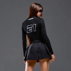 Street Style Cool Biker Style Letter Print Top