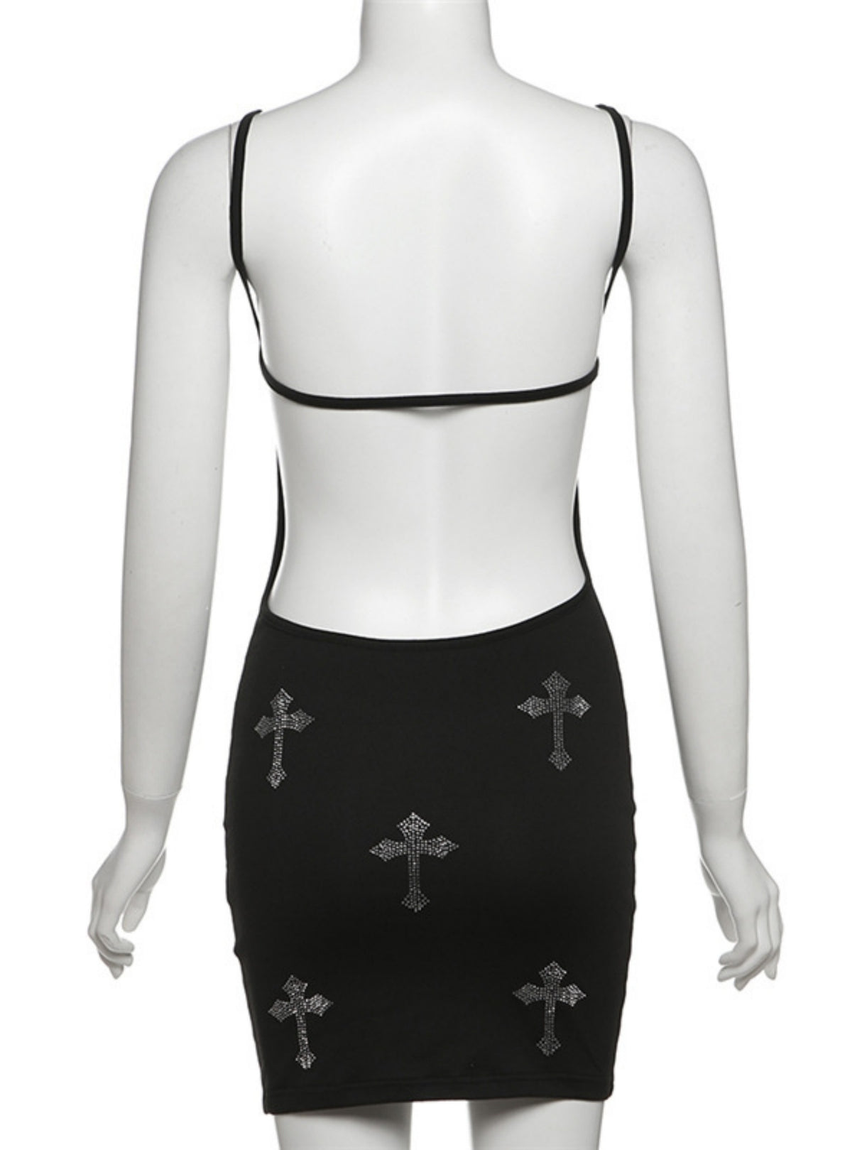 Cross Backless Camisoles Mini&Short Dresses