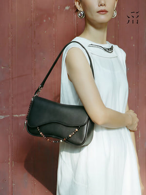 Straightforward Small Saddle Bag, Made Of Vegetable Tanned Top-grain Cowhide, Versatile Summer Shoulder Bag For Women, Underarm Bag.