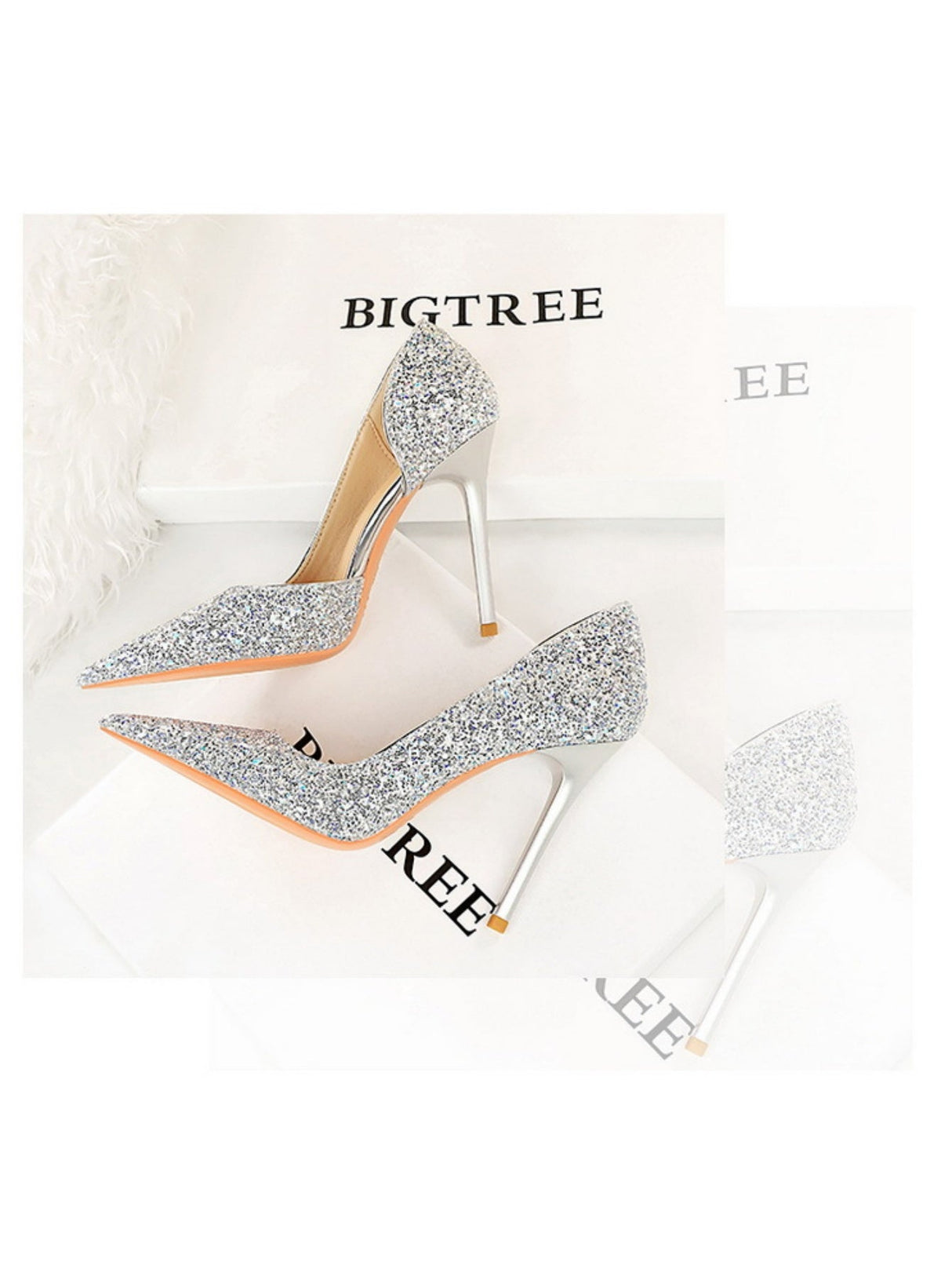 Liber Spring and Autumn Sequined Women's High Heels
