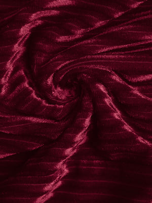 A-style Wine Red Velvet Stripes Long Sleeve Bow Ruffle Cocktail Party Christmas Short Dress