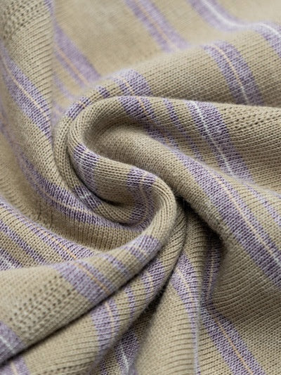 Distressed Letter Printed Color-blocked Stripes T-shirts