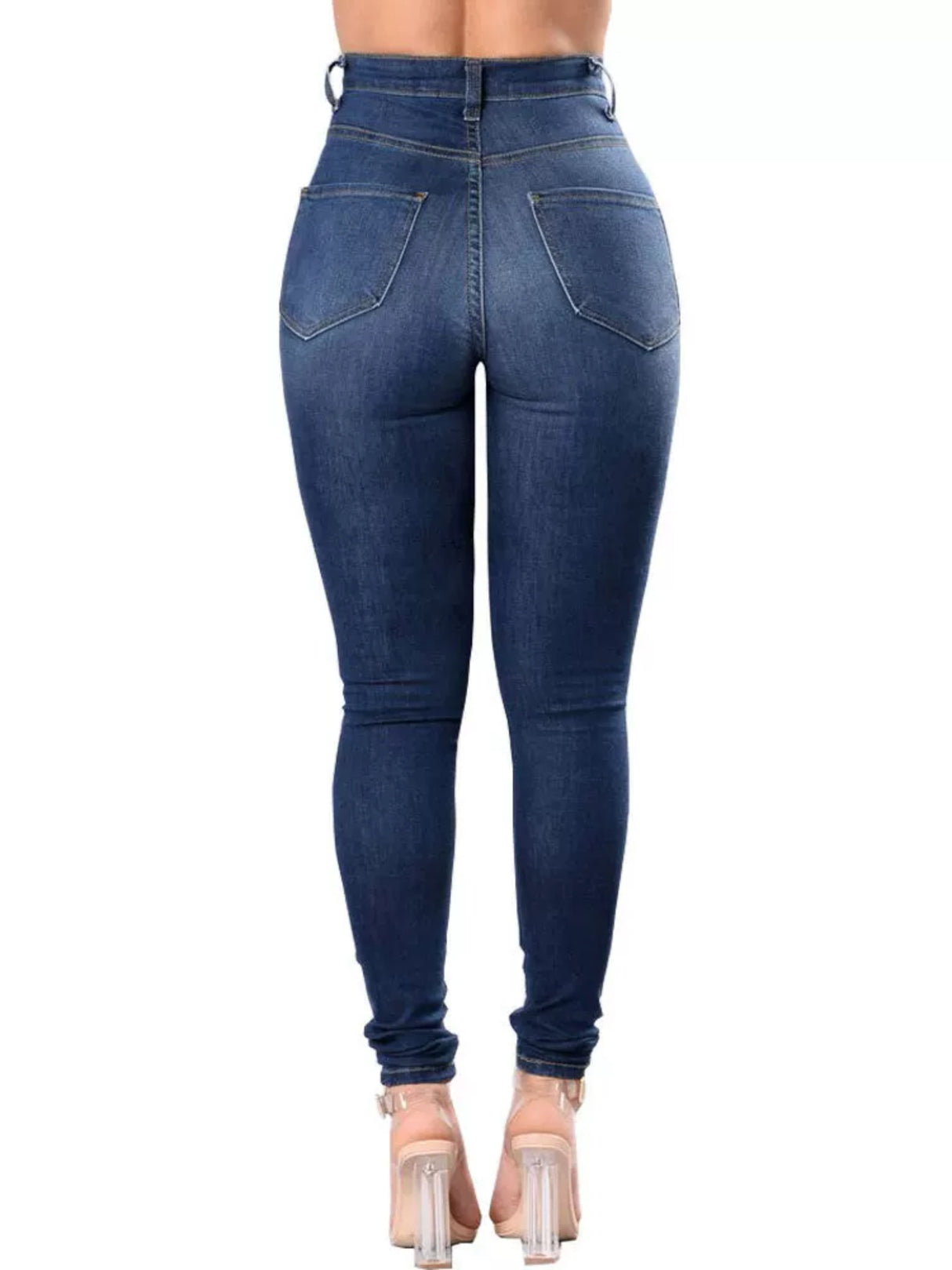 Hole Stretch Slimming Pencil Pants Jeans