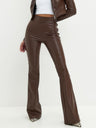 PU Glossy Leather High-waisted Flared Pants