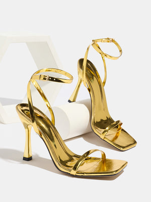 Metallic High-heeled Sandals