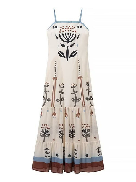 Robes maxi à volants en tulle plissé brodé de fleurs