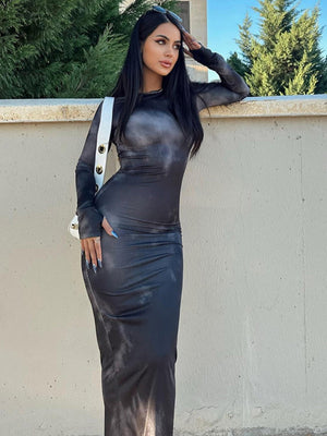 Tie-dye Slim Fit Maxi Dresses