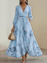 Zipper Plants And Flowers Maxi Dresses