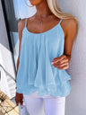 Chiffon Wood Ear Sweet Tank Tops&Camis