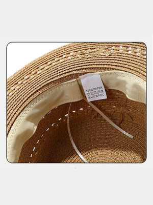 Flat-topped Woven Straw Hat