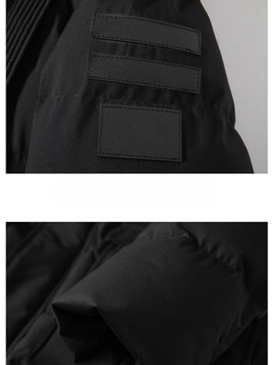 Mid-length Removable Hooded Cotton Clothes Thickening Large Fur Collar Coat