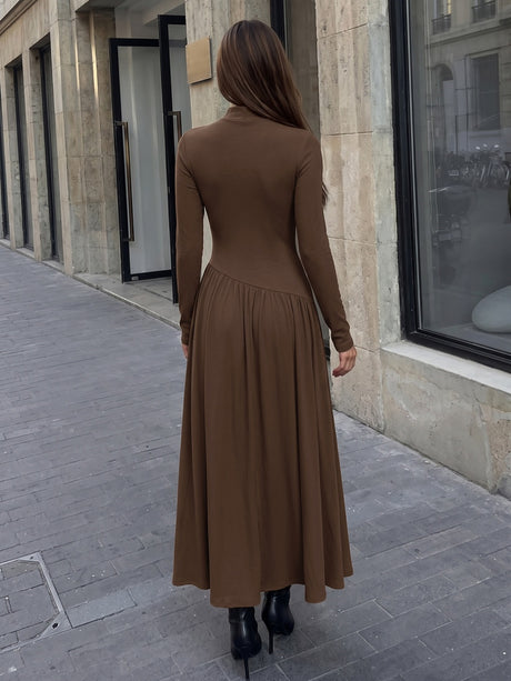 Solid Color Irregular Solid Color Maxi Dresses
