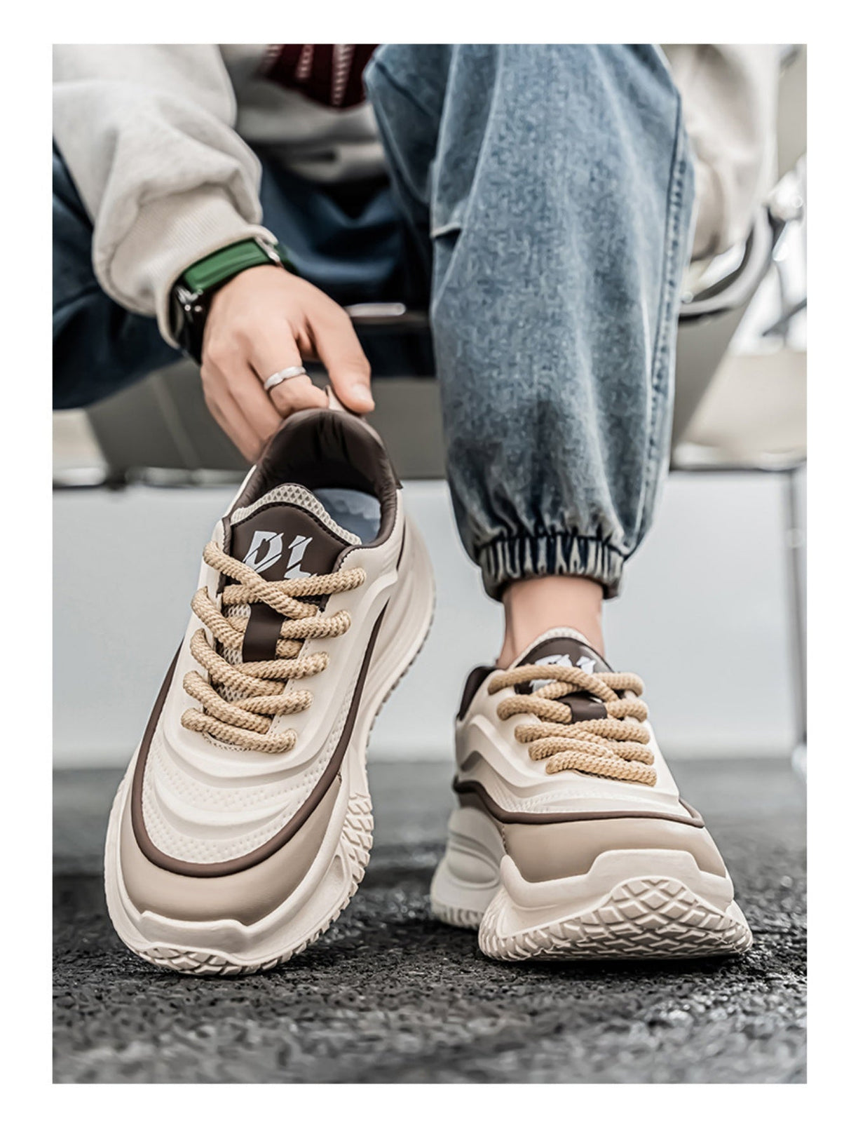 Liber Four Seasons Colorblock Thick-soled Men's Casual Sports Shoes