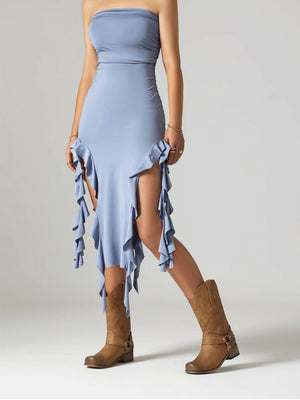 Distressed Low-heeled Western Cowboy Boots