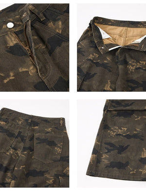 Liber Autumn Neutral Camouflage Cargo Trousers