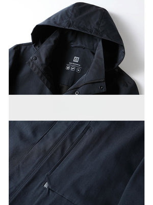 Stand Collar Hooded Business Leisure Medium And Long Trench Coats