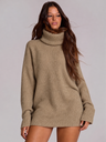 New Autumn/winter Women's High-neck Long-sleeved Knitted Long Sweater Top
