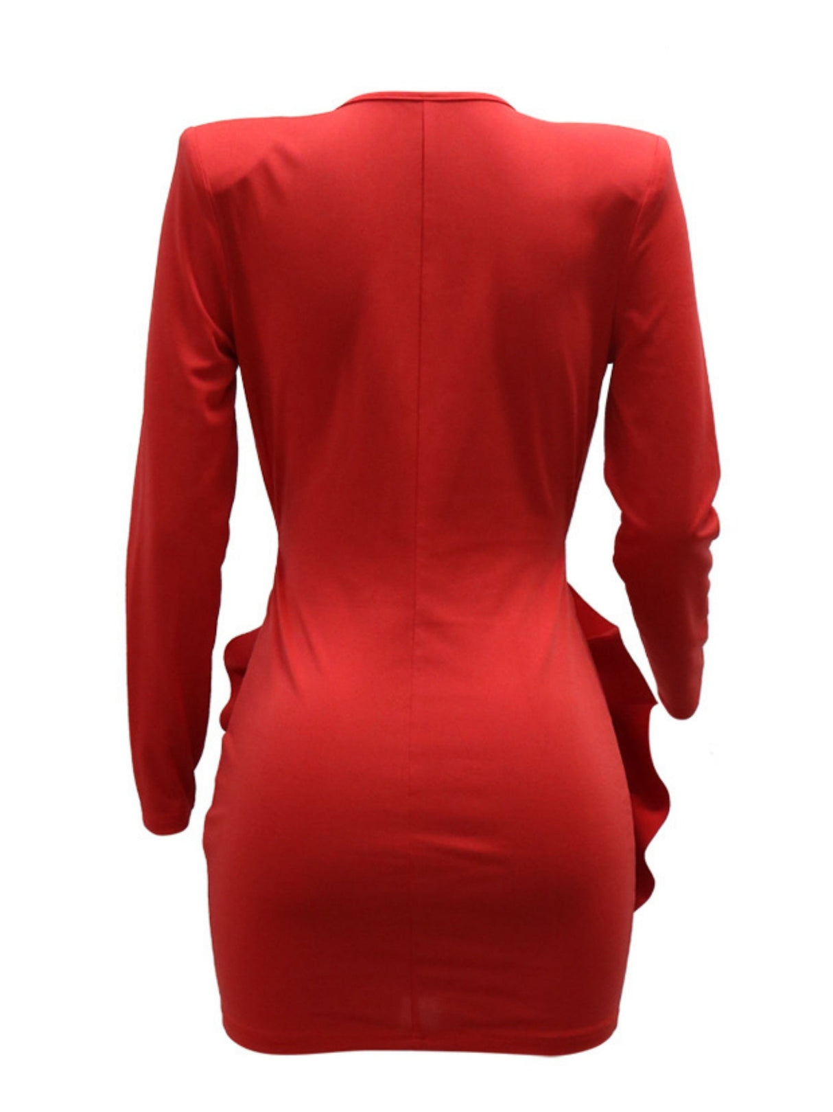 3D-Blumen-Kleider zum Valentinstag: Tiefer V-Ausschnitt, lange Ärmel, plissiert, Mini &amp; Kurz.