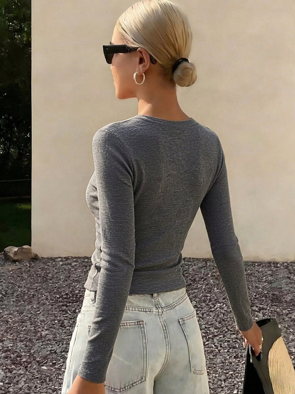 100% Wool Crew Neck Long-Sleeve Sweater