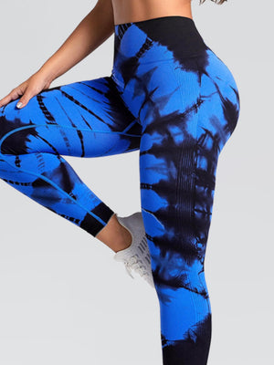Seamless Tie-dye Jacquard High-waisted Hip Lift Exercise And Fitness Yoga Pants