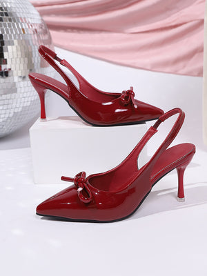 Bow-tie Open-back High Heels