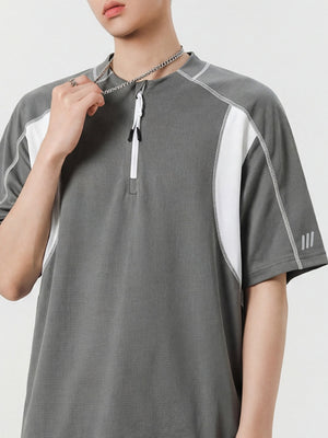 Quick-drying Color-blocked Breathable Loose-fit POLO Shirt