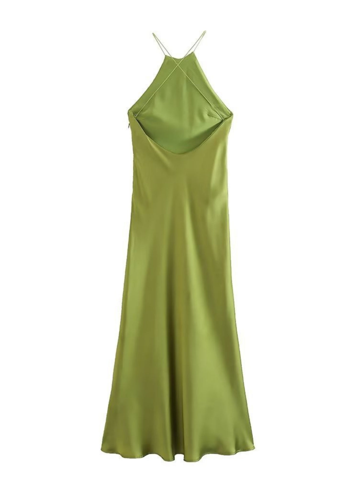 Silk Satin Halter Neck And Backless Maxi Dresses