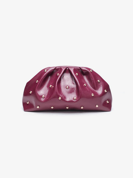 Studded Pleated Clutch Bag