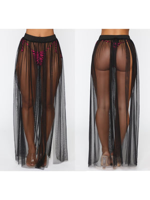 Sexy See-through Beach Skirt With Straps