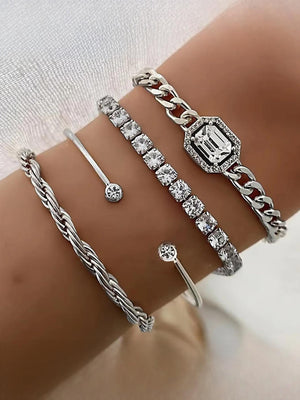 Diamond-encrusted Bracelet Set