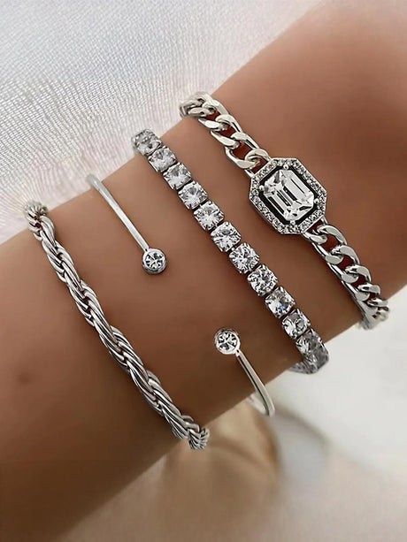 Diamond-encrusted Bracelet Set