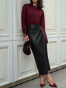 Stylish And Sexy High-waisted Slim-fitting Slit Bodycon Skirt