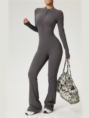 Zipper Long Sleeve Yoga High Strength Fitness All-in-one Tight Fit Bodysuit