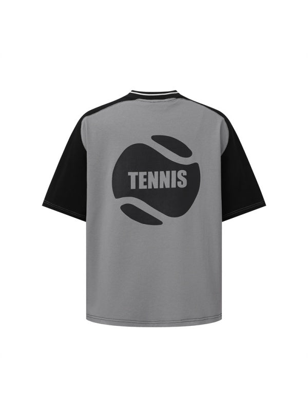 Color-blocked Letter Printed T-shirts