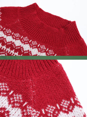 Christmas Red Sweater Women's Pullover Round Neck Bottoming Knitted Sweater Top