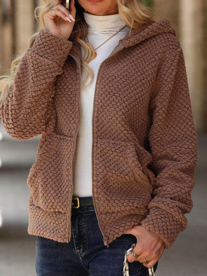 Cardigan Pockets Hooded Jacket