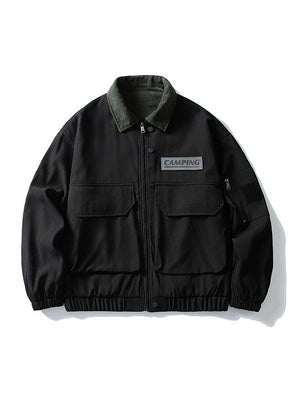 Leisure Multiple Pockets Wasteland Style Retro Lapel Work Jacket