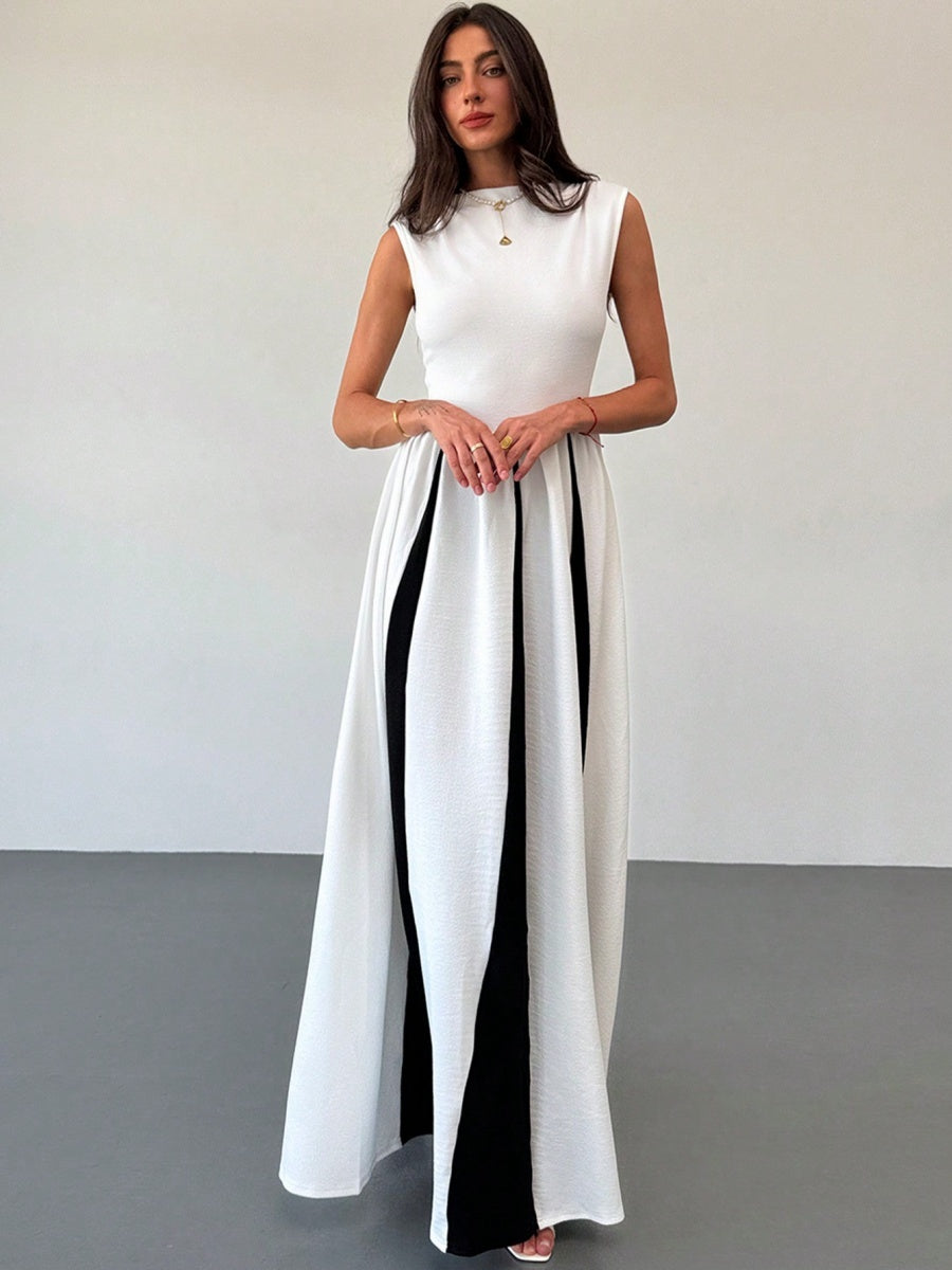 Color-blocked Splicing Parties Maxi Dresses