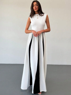 Color-blocked Splicing Parties Maxi Dresses