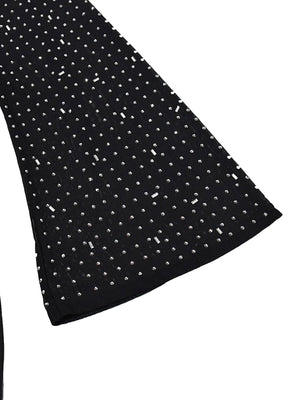 Strassbesetzte, figurbetonte und sexy, glänzende Party-Maxikleider