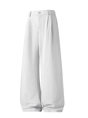 Army Green Flax Wide-leg Pants