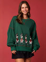 Christmas Soldier Sequined Sweatshirt Women's Long Sleeve Casual Pullover Top