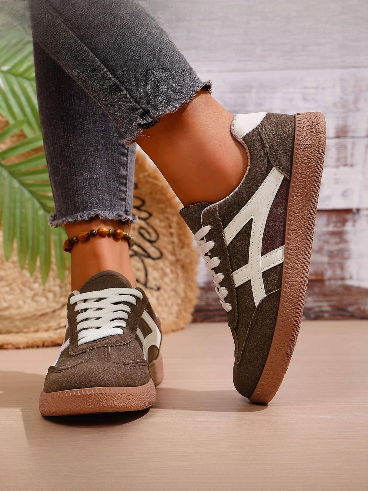 Retro Color-blocked German Training Shoes And Sneakers