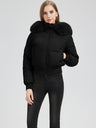 Hooded Fleece-lined With Fur Collar Short Leisure Outdoor Cotton-padded Clothing