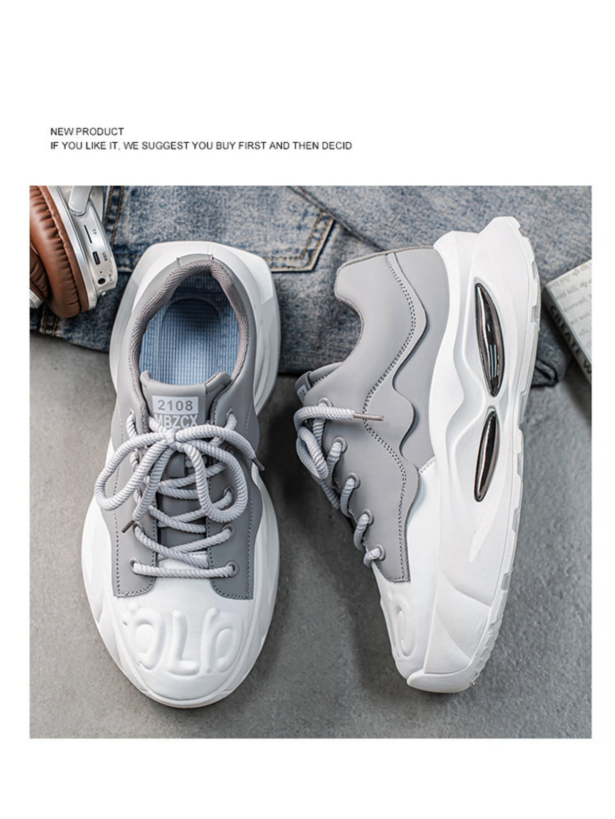 Liber Four Seasons Colorblock Thick-soled Men's Casual Sports Shoes