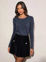 Wool Lace Crew Neck Long-sleeved Sweater